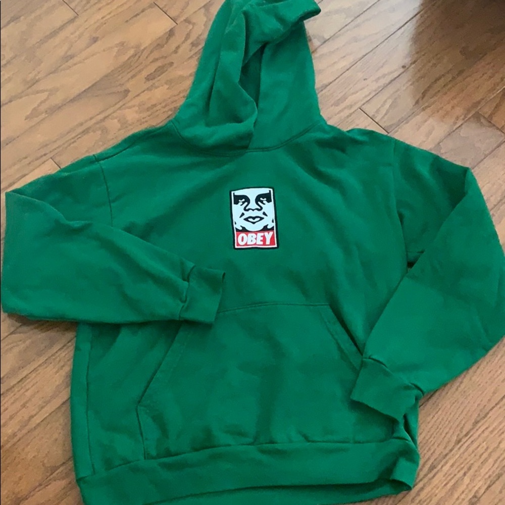 SALE! Obey Green Icon Heavyweight Pullover Hoodie